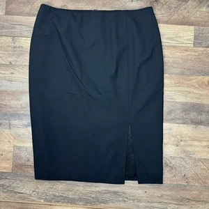 ESCADA Rock Damen Größe 42 Schwarz Bleistift Wolle Knielang Klassisch Designer Schlitz - Bild 1 von 19