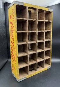 Coca-Cola Yellow Wooden Bottle Crate - Rare 1968 Woodstock MFG Co Charleston SC - Picture 1 of 10