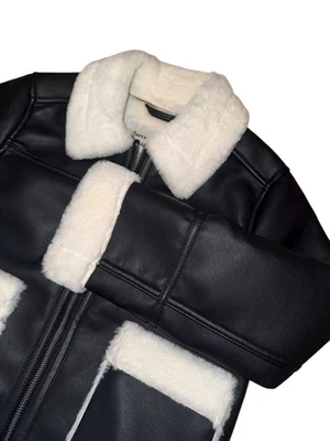 Abercrombie Kids Size 9/10 Faux Leather Sherpa Jacket - Image 1 of 4