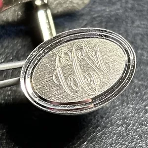 Vintage Sterlingsilber Lamodus Manschettenknöpfe 14 Gramm monogrammiert signiert E23 - Bild 1 von 5