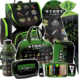 Start GAME PIXEL Play Schulranzen Schultasche Federtasche  7 Tlg Schultüte Play - Bild 1 von 5