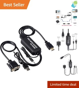 High-Resolution VGA to HDMI 4ft Cable with Audio Support - Plug-and-Play - Picture 1 of 9