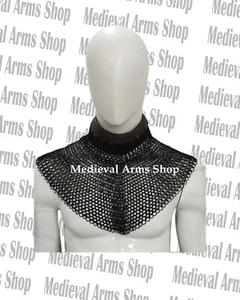 Mittelalter Ritter Baustahl Kettenhemd Halsband Rüstung flach genietet Ring LARP - Bild 1 von 6