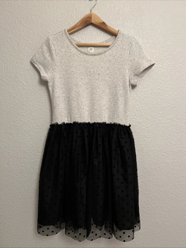 NEW GAP Girls Holiday Dress Party Pageant Occasion Sparkle Tulle Polka Dot - Image 1 of 4