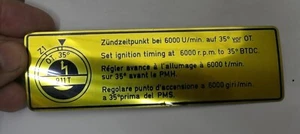 NOS 1969-73  Porsche 911T Ignition Timing Decal - Authentic Not Reproduction - Bild 1 von 6