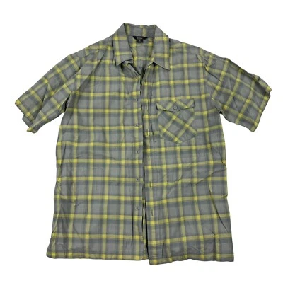 Camisa Royal Robbins Calce Relajado Gris Amarillo A Cuadros Abotonada Manga Corta Talla M Foto 1 de 4
