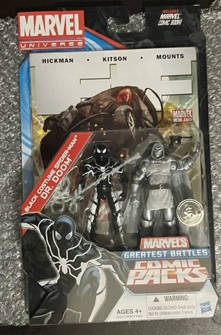 NEW HASBRO Marvel Universe Black Spider-Man Dr Doom 2 PACK TOYSRUS EXCLUSIVE!!!! Cover