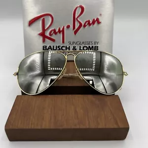 B&L Ray-Ban USA 1/10 12K GF Green Double Gradient Mirrored Aviator Sunglasses 58 - Picture 1 of 20