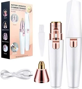 2-in-1 Facial & Eyebrow Hair Remover, Rechargeable with LED Light for Women - Picture 1 of 8