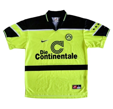 BORUSSIA DORTMUND 1997/98 Nike Home Football Shirt L Mens Vintage Soccer Jersey Cover