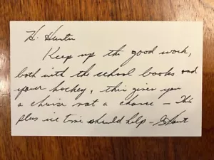 EXCEPTIONAL RARE VINTAGE HANDWRITTEN NOTE BY LEGENDARY RED WINGS HOF GORDIE HOWE - Picture 1 of 2