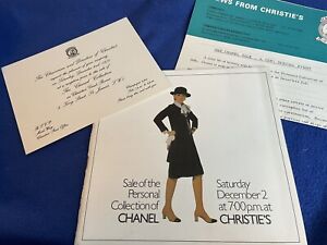 Christie’s CHANEL Personal Collection Auction CATALOG 1978 RARE plus INVITE