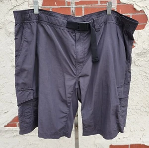 XXL men Eddie Bauer Shorts  Gray Cargo Belted Nylon Hiking Outdoors Casual - Picture 1 of 17