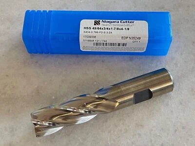 CORTADOR NIAGARA 49/64" x 3/4" x 1-7/8" x 4-1/8" SE 4FL HSS FRESADORA DE EXTREMO - EDP# N35249 Foto 1 de 3
