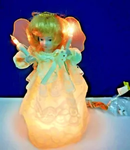 9.25" 10-Light TREE TOPPER WHITE Porcelain ANGEL Christmas Vintage NEW 1914 - Picture 1 of 7