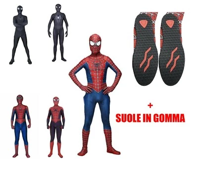 EDAICA.COM Costume Spiderman professionale adulti con suole in gomma completo con maschera