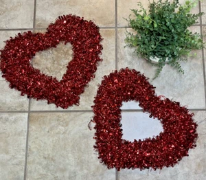 Rot Valentinstag Lametta Herz Hänger Form Herz Schild Valentinstag Deko S36 - Bild 1 von 11