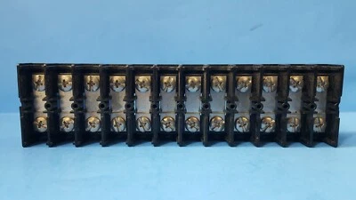 1pc- KUX Double Row Terminal Block, KUX12P, 12position, 60A, 600V, 22-6AWG - Image 1 of 4