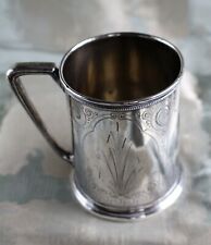 Mid 19th c. Gorham Coin Silver Chased and Engraved Mug c. 1855