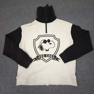 Peanuts Jumper Mens MEDIUM White Long Sleeve 1/4 Zip Winter cotton Size M - image 1 of 4