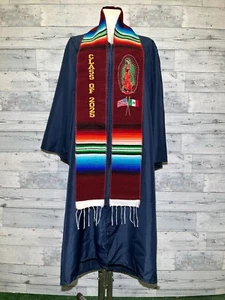 Graduation Stole Class of 2025 Sarape Mexican sash Virgen Guadalupe Stole Burgu - Picture 1 of 2