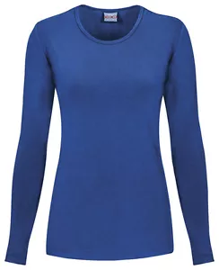 Cherokee Workwear Scrubs Long Sleeve Tee 4881 ROYW Royal Blue Free Shipping - Picture 1 of 2