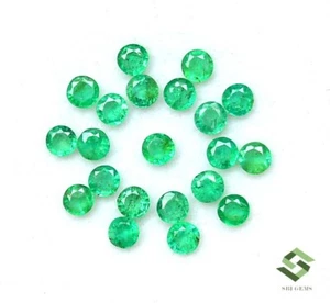 3 mm Natural Emerald Round Cut Lot 21 Pcs 2.25 CTS Untreated Loose Gemstones - Picture 1 of 8