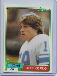 1981 TOPPS #511 JEFF KOMLO DETROIT LIONS - Picture 1 of 2