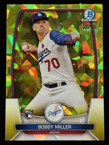 Bowman 2023 cromo zafiro Bobby Miller #2/50 amarillo novato #7 ¡Dodgers! SC-667 - Imagen 1 de 2