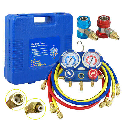 AC Manifold Gauge Set HVAC A/C Air Refrigeration Kit Brass R134A R410A R22 • 46.58$