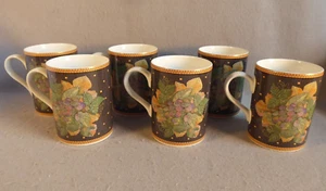 Set of 6 Sasaki Ravenna Charcoal Stephen Dweck Coffee Tea Mugs Cups Japan - Picture 1 of 6