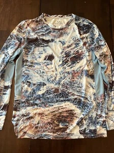 Men’s Realtree Aspect Shirt Size M Fishing Blue Long Sleeve Camo Water Print - Picture 1 of 6