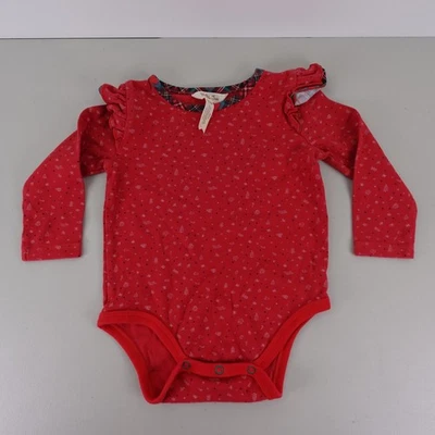 Body Matilda Jane Rojo Vacaciones 18-24M Manga Larga Volantes Borde a Cuadros Navidad Foto 1 de 3