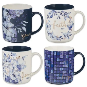 Inspirational Scripture Novelty Ceramic Coffee & Tea Mug Set for Women: Faith... - Picture 1 of 6