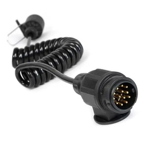 13 pin spiral cable 2m socket flexible extension cable trailer and caravan cable - Picture 1 of 7