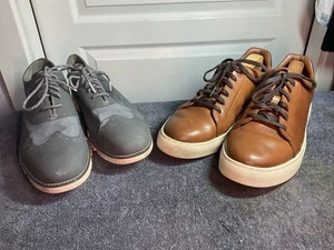 2 Pairs Mens Sz 12 Cole Haan-Grand Series Jensen Tan & Zerogrand Oxford Lace Up - Picture 1 of 13