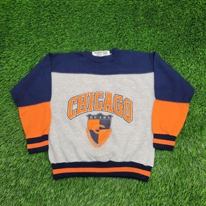 Vintage 90s Chicago Bears Ringer Sweatshirt Teens M/L 17x19 - Picture 1 of 14
