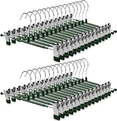 Perchas para pantalones con clips, perchas para falda ajustables para mujer, antideslizantes que ahorran espacio Foto 1 de 4