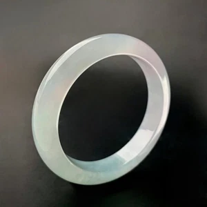 【KATHY JADE】Icy Emerald Green With Lavender Jadeite Jade Bangle《57mm》《Grade A》 - Picture 1 of 5