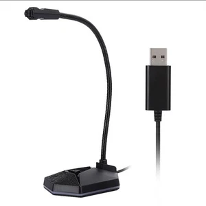 Computer Microphone Rgb Usb Bendable 360 Degree Omnidirectionnel Drive Fre DE - Afbeelding 1 van 19