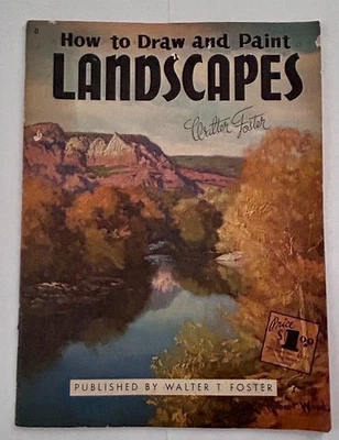 How to Draw and Paint Landscapes Book Walter Foster 14 x 10 1960 Vintage - Image 1 of 4