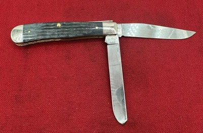 CAIXA XX FACAS CAÇADOR - GABARITO CRANDALL OSSO CINZA USADO BOLSO 6254 CS (58410) - Imagem 1 de 4