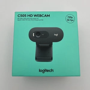 Webcam professionnelle filaire Logitech C505 HD Webcam avec micro longue portée 720p NEUVE - Photo 1/9