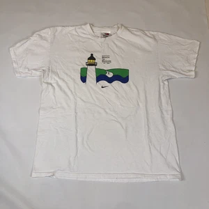 T-shirt vintage Nike 2005 Beach To Beacon 10K Road Race Cape Elizabeth Maine XL - Foto 1 di 10