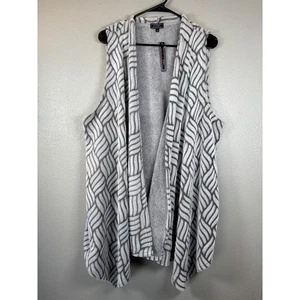 Effecti Damen 3X grau weiß strukturiert Strick vorne offen lange Strickjacke Weste neu mit Etikett gemütlich - Bild 1 von 8