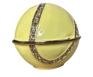 Sparkling Tennis Ball Trinket Box: Elegant Rhinestone Collectible By Work Of Art - Picture 1 of 15