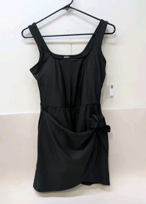 Old Navy Wrap-Front Side Tie Swim Suit Dress Size S Black (30041) - Image 1 of 4