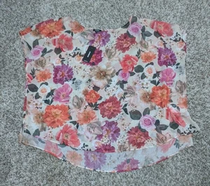 NUOVA camicetta express donna grande floreale senza maniche boxy fit casual boho - Foto 1 di 6
