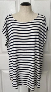 Green Envelope Los Angeles Top T Shirt Navy White Stripe Nautical Women’s XXL - Picture 1 of 7