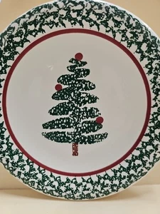 Plato de pan ensalada de porcelana vintage FURIO hecho en casa en ITALIA ÁRBOL DE NAVIDAD 8"  - Imagen 1 de 5